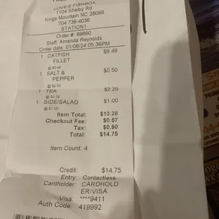 Senior plate, receipt!