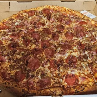 Meat lovers pizza