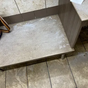 Bench in the showers