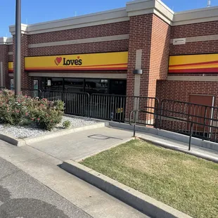 the entrance to the store