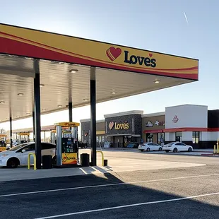 a car at a gas station