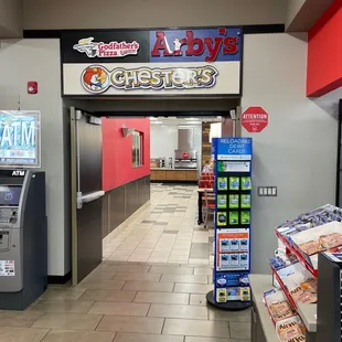 Godfather Pizza, Arby's, and Chester's Chicken quick serve restaurants.