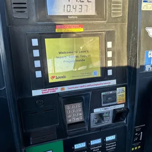 a gas pump at a gas station