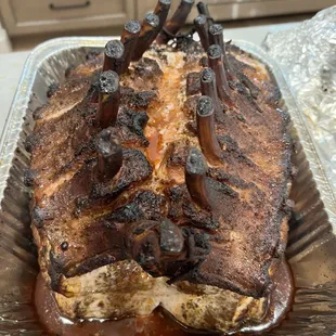 Smoked pork crown roast