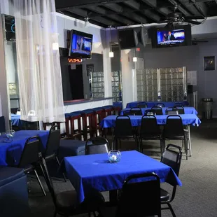 We provide a blue linen for the tables for FREE!