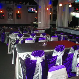 We cater to all types of events and offer Decor.