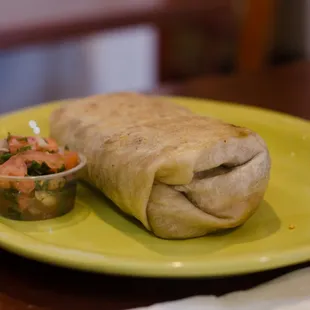 a burrito on a plate