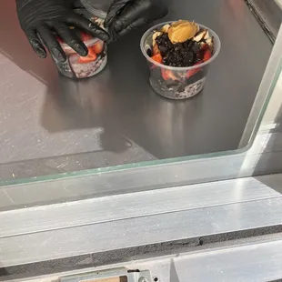 the bowls ready to go