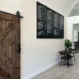 Inside and menu