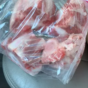 meat in a plastic bag
