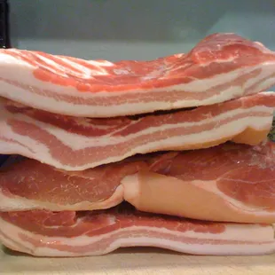 a stack of bacon