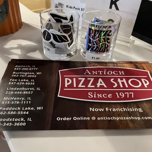 a menu for a pizza shop