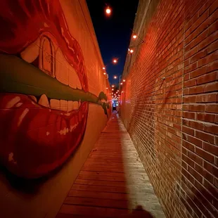 Alleyway to the bar. Food truck hidden!