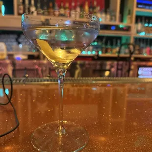 Dry gin martini with a twist