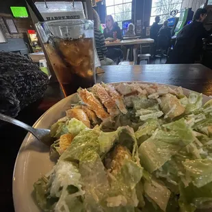 Happy hour Caesar with chicken sooo good!!!!