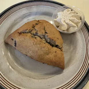 Blueberry scone and cinnamon butter