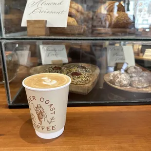 Large Latte and Pastries