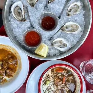 East coast oysters, seafood and okra gumbo