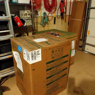 The eyesore of a delivery sitting in the garage