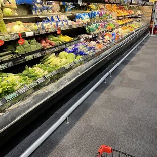 a produce section in a grocery store