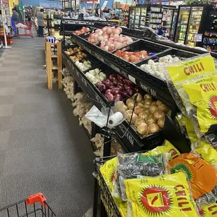 the produce section of a grocery store