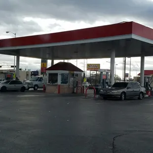 Convenient gas station in lot