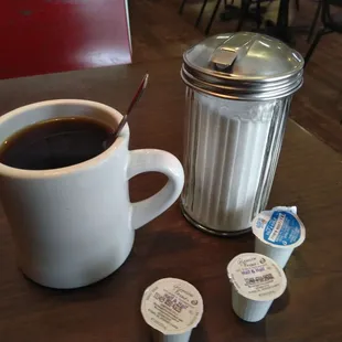 Coffee with sugar as God intended it: in a tall glass cylinder