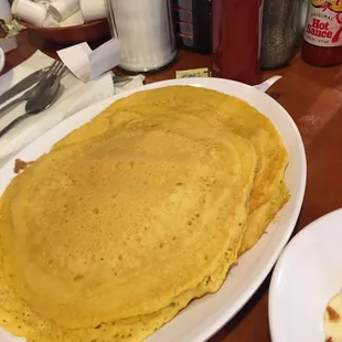 mancakes are as big as the plate