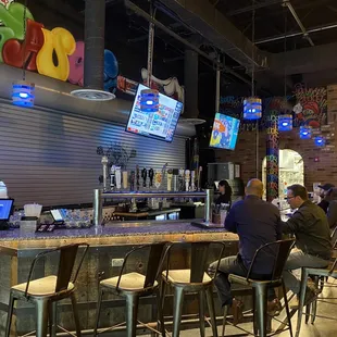 people sitting at a bar