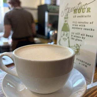 Hot oat milk chai latte