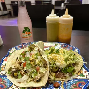 two tacos on a plate