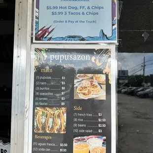 Food truck menu
