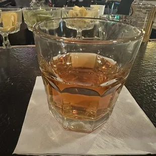 A nice selection of top shelf bourbon available at the bar.