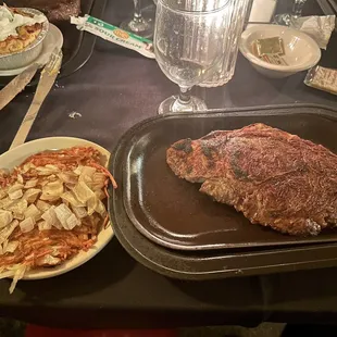 Ribeye with hashbrowns.