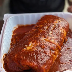 Wet burrito with chicken