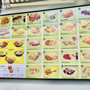 Same Menu but WITH PRICES!