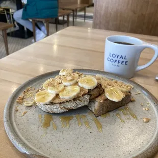 Peanut butter banana toast