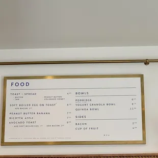 menu