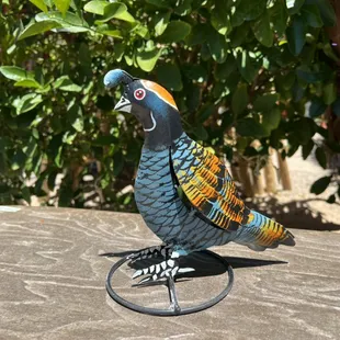 Painted metal quail