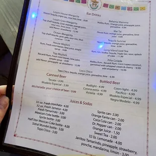 menu