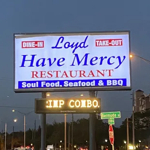 a sign for a restaurant