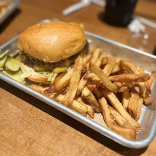 Loyo burger and fries