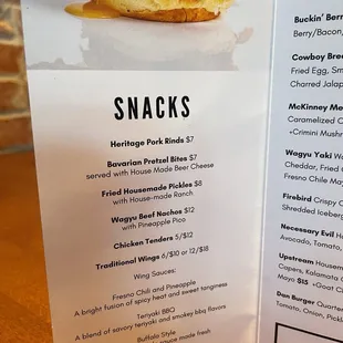 menu, crepes