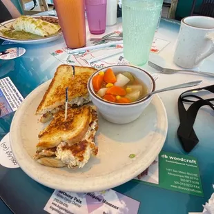 The "Crucita" : a tuna melt on sourdough with chopped green Chile.