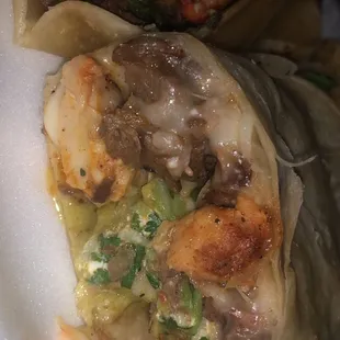 shrimp and fajita burrito all the way!