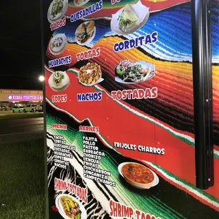 Side of truck menu