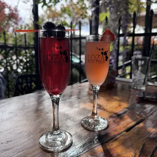 Huckleberry mimosa and strawberry mimosa.  Both were delicious