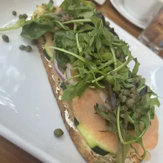 Smoked Salmon, Lox Toast Breakfast