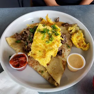 Steak and Eggs Crpe