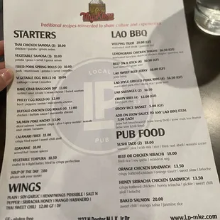 Full Menu